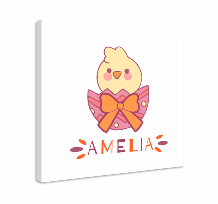 Canvas schilderij kinderen schattige kippetje illustratie - TenStickers