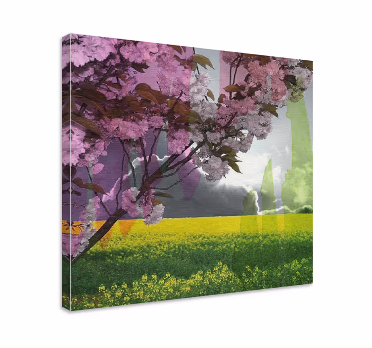 Canvas schilderij bloemen en planten bloeiende bloemen scène - TenStickers