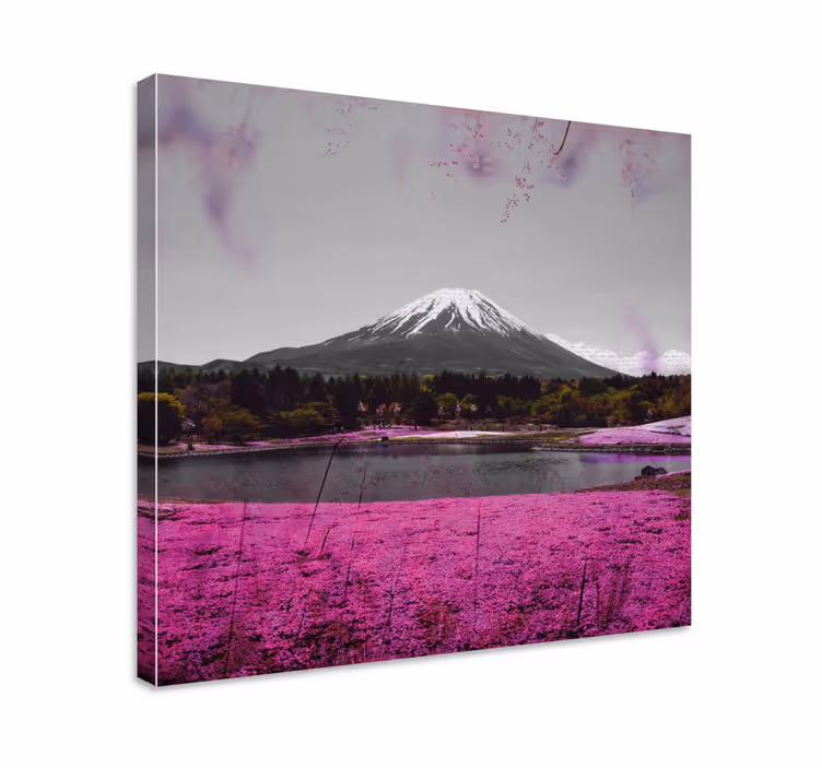 Canvas landschap reflectie van de mount fuji - TenStickers