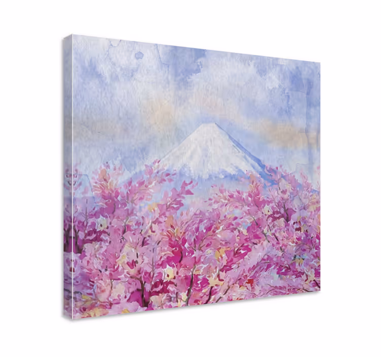 Canvas schilderijen bloemen Kersenbloesem landschap - TenStickers