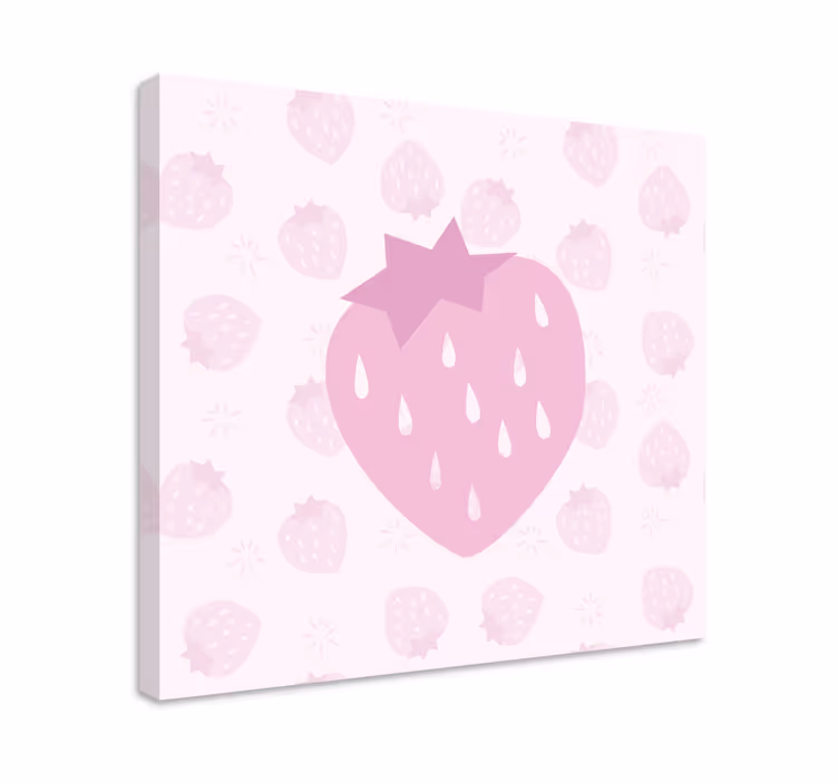 Canvas stilleven en fruit pink heart aardbei - TenStickers