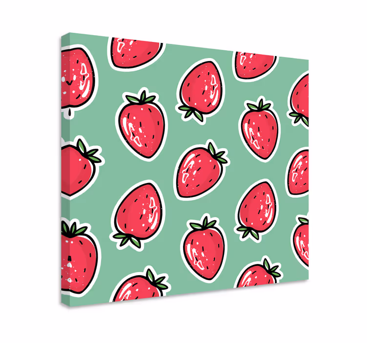 Canvas stilleven en fruit aardbeienherhaling - TenStickers
