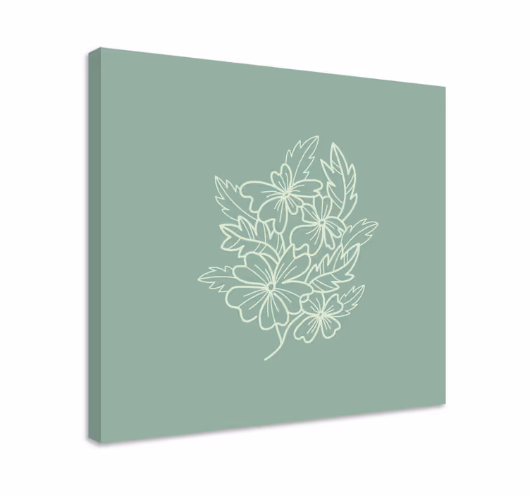 Canvas schilderij bloemen en planten gestileerd boeket - TenStickers