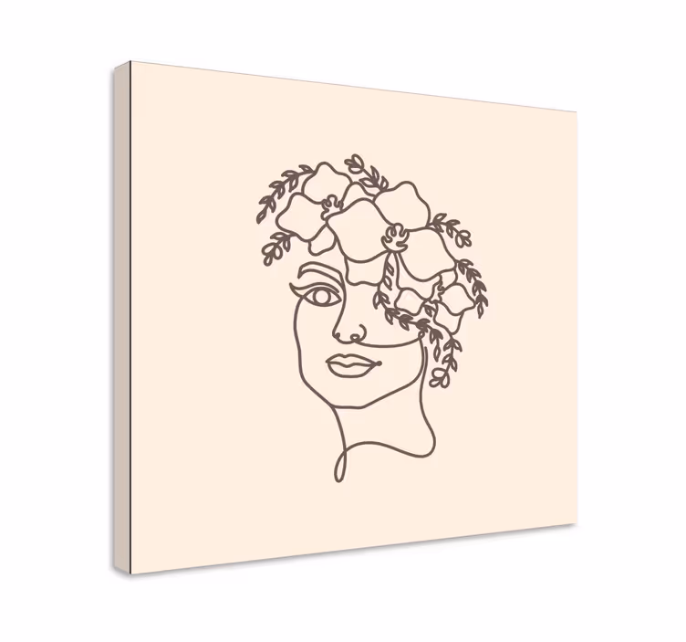 Bloemenlijnkunst Canvas schilderij mensen en karakters - TenStickers