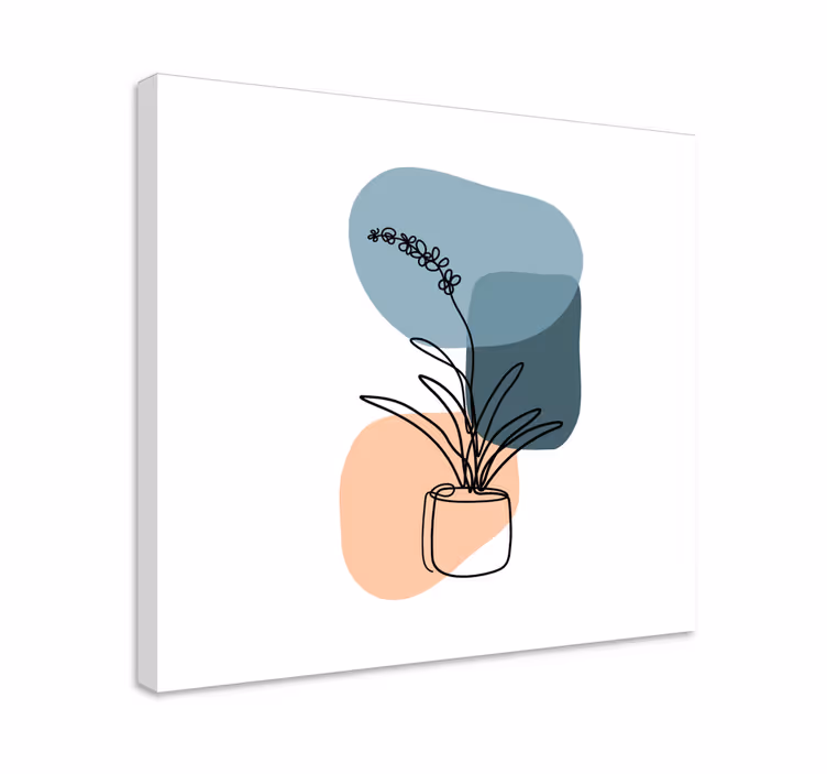 Canvas schilderij bloemen en planten gestileerde vormen - TenStickers