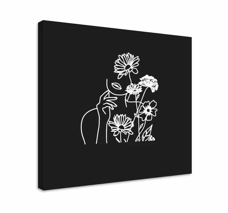Canvas schilderijen bloemen minimalistisch vrouwen ontwerp - TenStickers