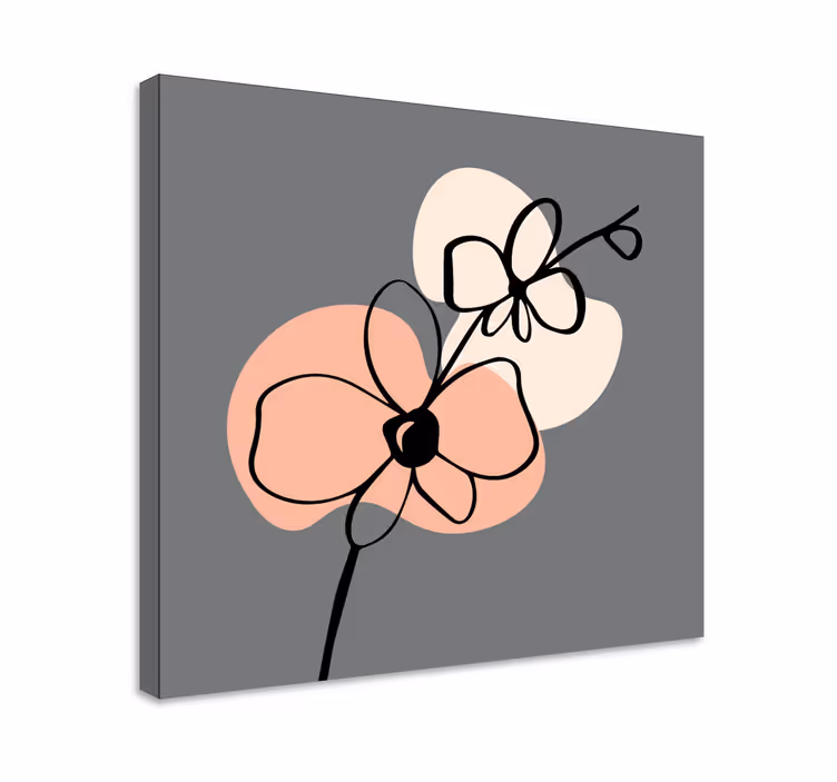 Canvas schilderij bloemen en planten abstracte bloemvormen - TenStickers