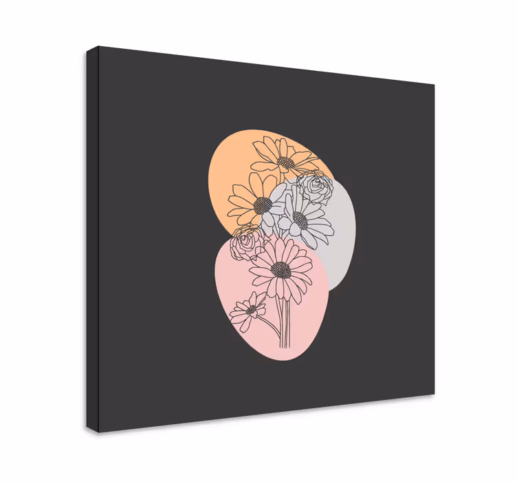 Canvas schilderij bloemen en planten abstracte vormen - TenStickers