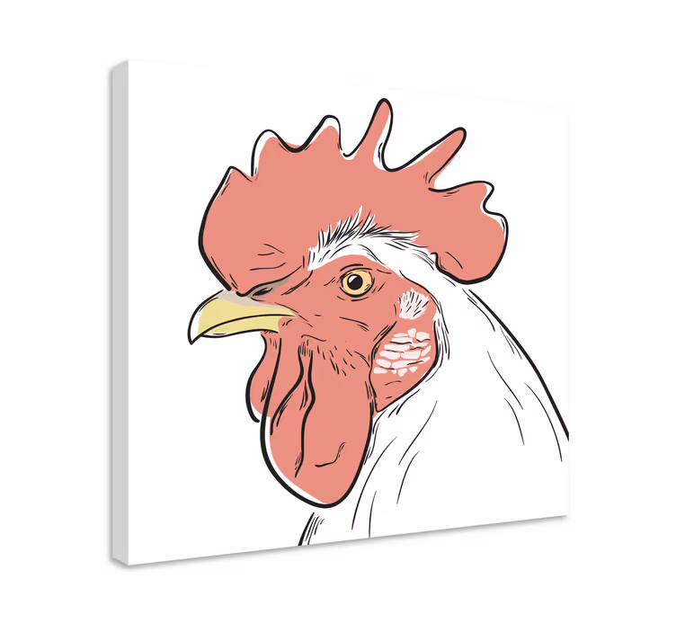 Canvas schilderij vogels gedetailleerd hanenportret - TenStickers