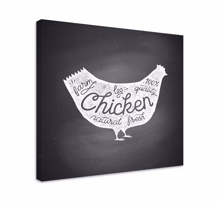 Canvas bomen boerderij kip vers - TenStickers