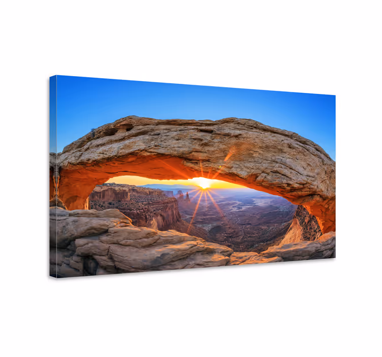 Zonsopgang boog uitzicht Canvas landschap - TenStickers