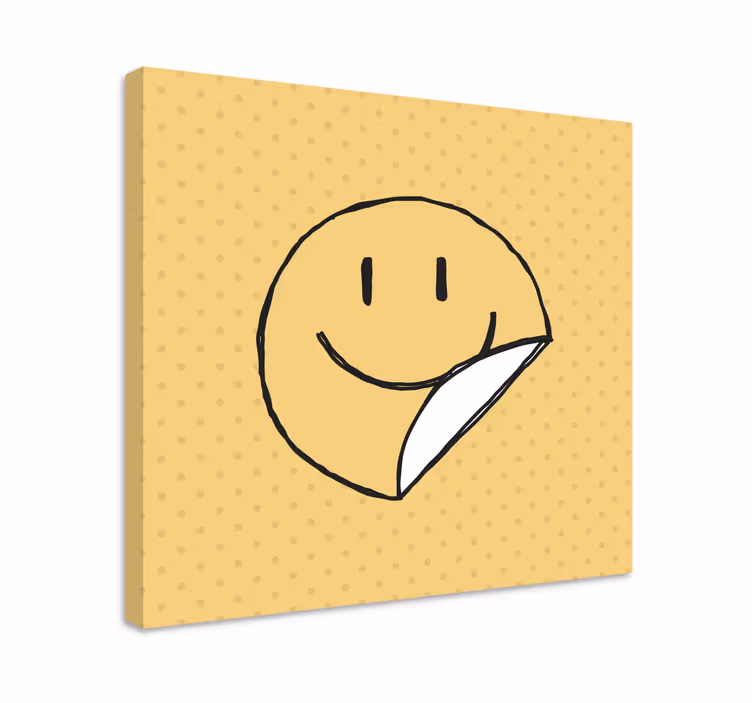 Alphabet canvas schilderij smiley gezicht emoticon - TenStickers