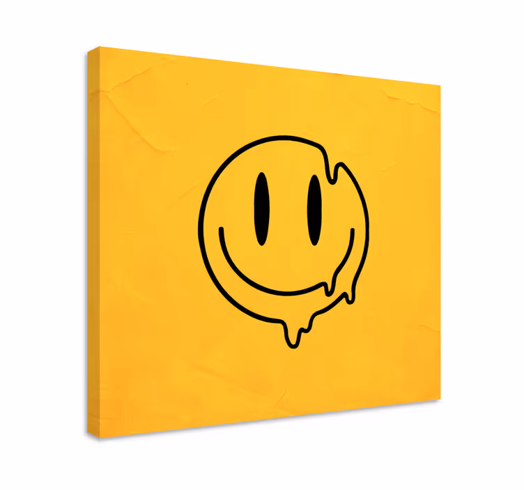 Canvas schilderij kunst Vloeibare smiley icoon - TenStickers