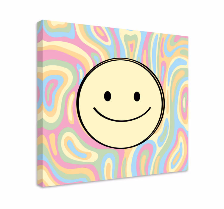 Canvas schilderij motivatie gezichtsjes patroon - TenStickers