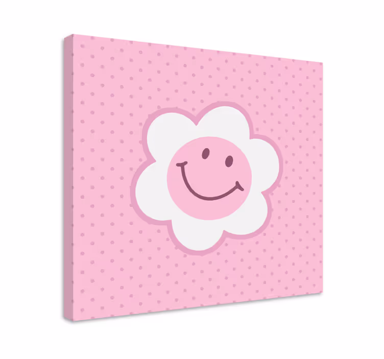 Canvas schilderij herten bloemengezicht met glimlach - TenStickers