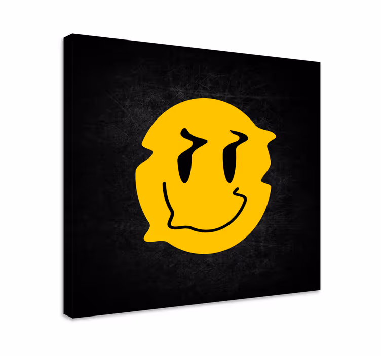 Canvas schilderij andere teksten vrolijk grijnzend gezicht - TenStickers