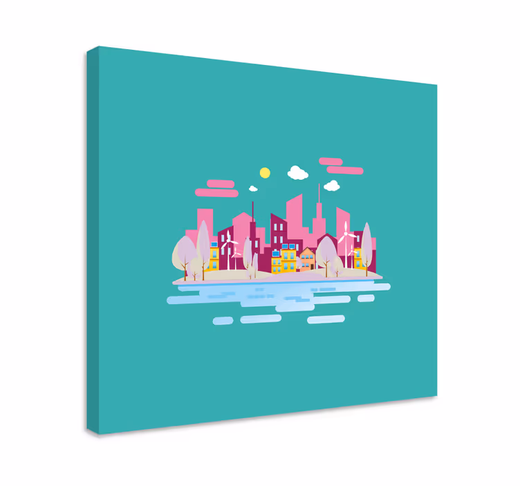 Canvas schilderij landen en steden stadse landschap - TenStickers