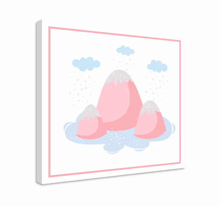 Elegante canvas schilderij roze berglandschap - TenStickers