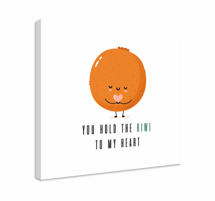 Canvas stilleven en fruit schattig kiwi karakter - TenStickers