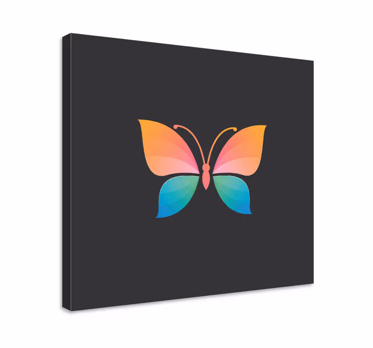 Canvas schilderij vlinder levendige vlinder showcase - TenStickers