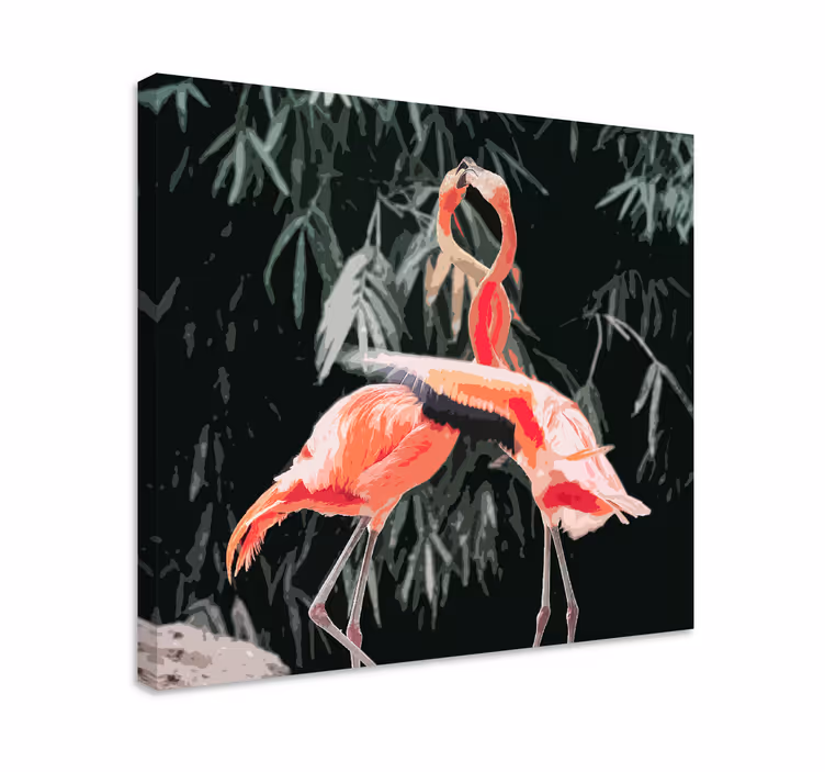 Canvas schilderij vogels flamingo paar - TenStickers