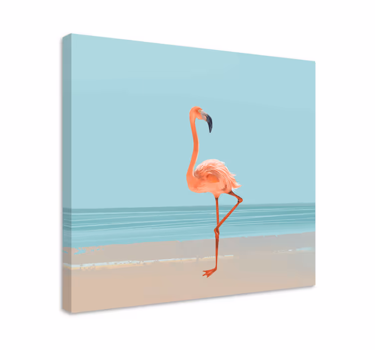 Canvas schilderij vogels elegante flamingo pose - TenStickers