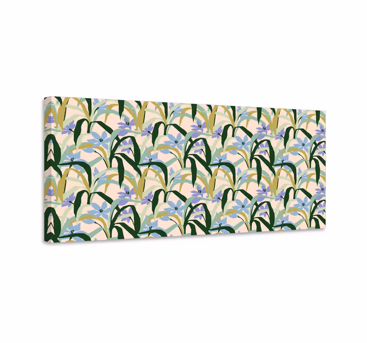 Canvas schilderij bloemen en planten groene bloempatronen - TenStickers