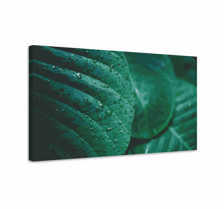 Canvas schilderij bloemen en planten levendig groen foliage - TenStickers