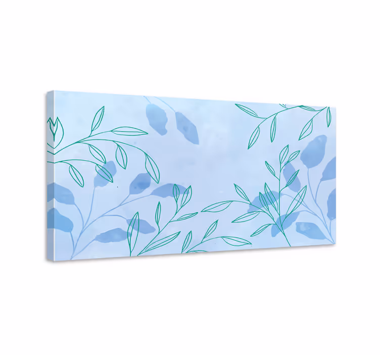 Canvas schilderij bloemen en planten fijne bladpatronen - TenStickers