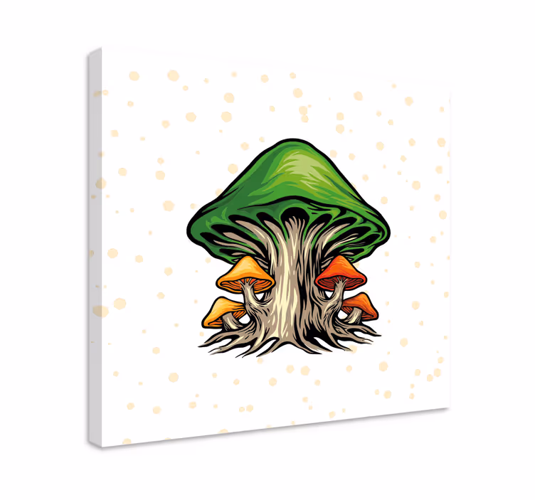 Canvas schilderij bloemen en planten paddengroei patroon - TenStickers