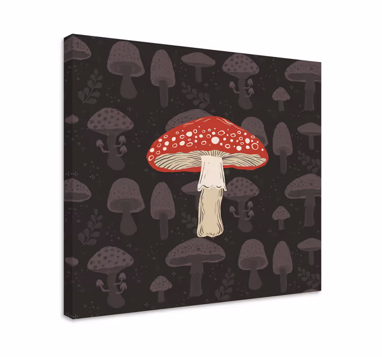 Rode vliegenzwam paddenstoel canvas - TenStickers