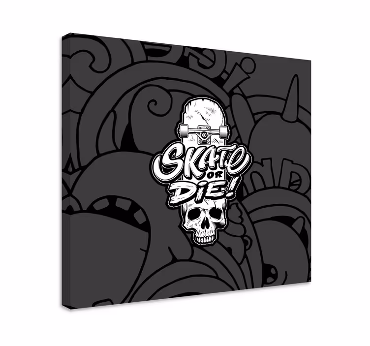 Canvas schilderij sporten skateboard skull ontwerp - TenStickers