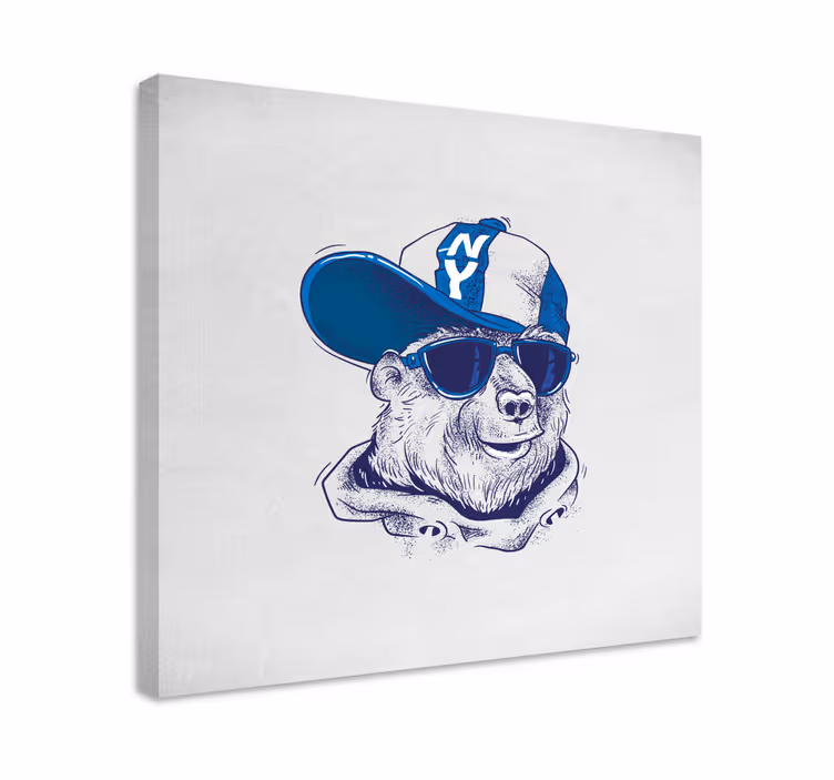 Canvas schilderij dieren coole beer stijl - TenStickers