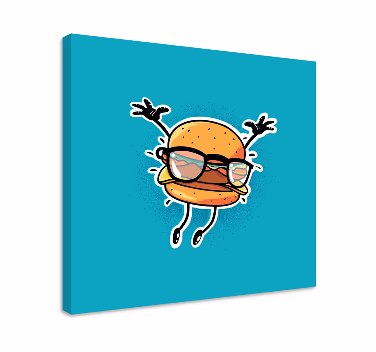 Canvas schilderij andere teksten happy burger personage - TenStickers