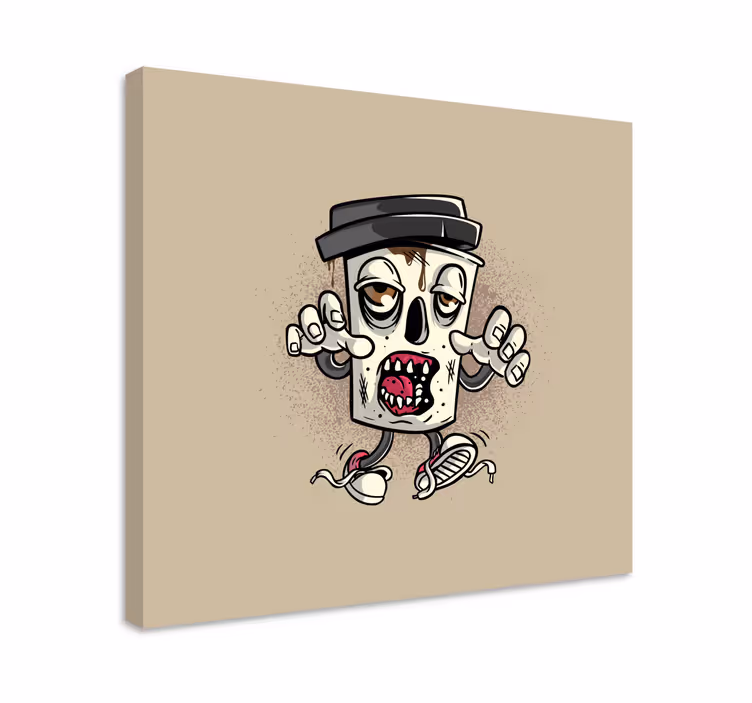 Videogames canvas schilderij zombie vuilnisbak - TenStickers