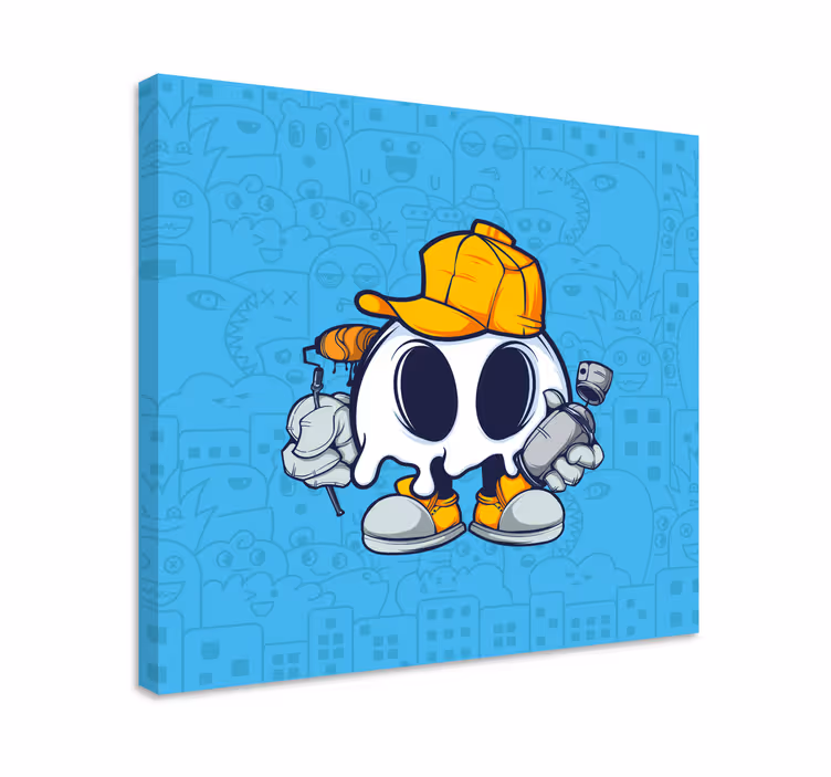 Karakters canvas schilderij schattige spook kunstenaar - TenStickers