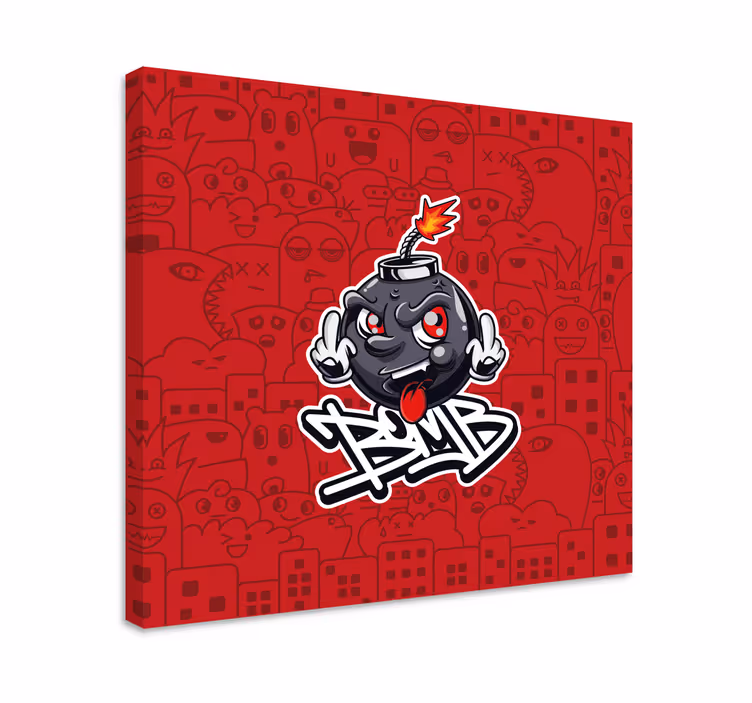 Canvas schilderij andere teksten cartoon bom emoji - TenStickers