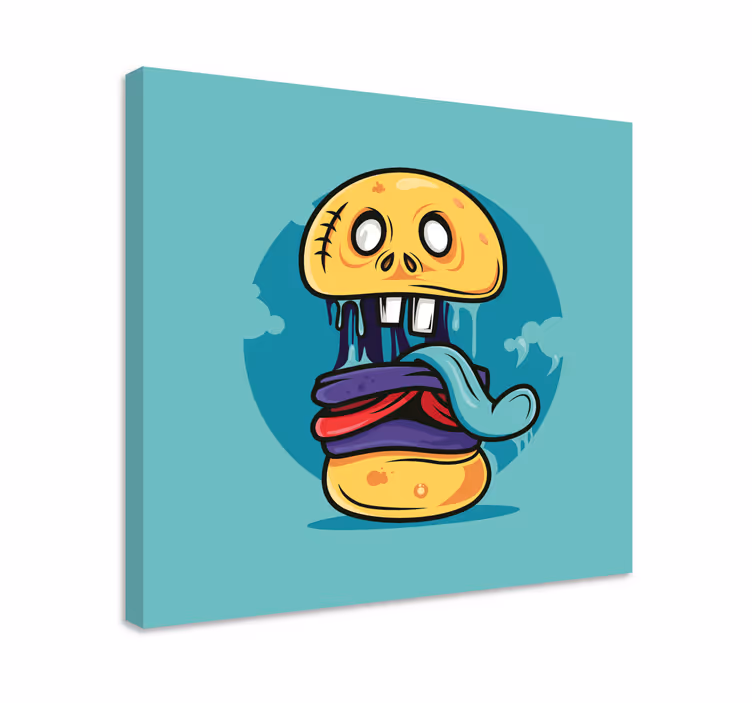 Speels schedelkarakter Karakters canvas schilderij - TenStickers