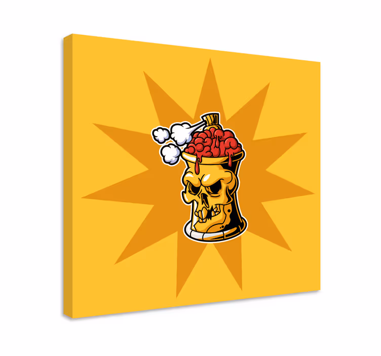 Schedel hersenen container canvas - TenStickers