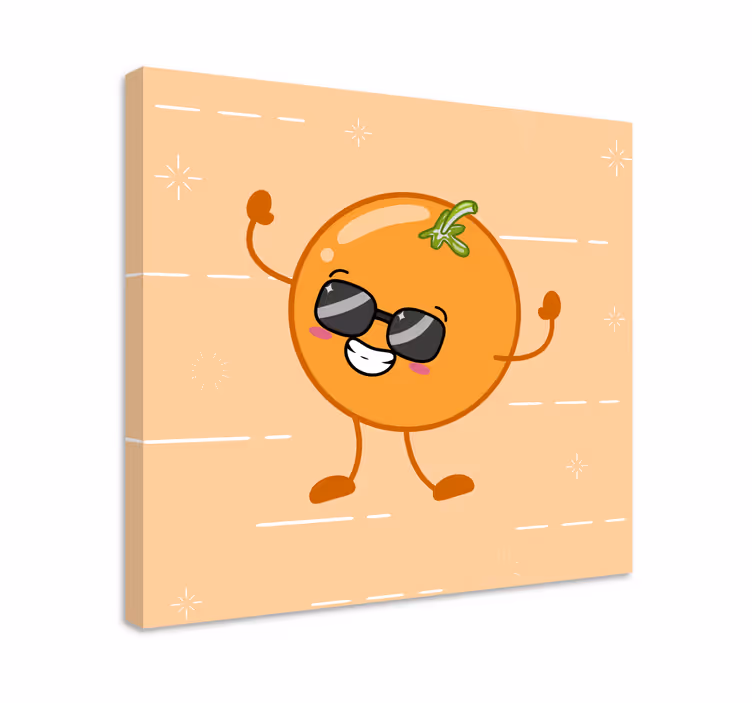 Canvas stilleven en fruit vrolijke oranje figuur - TenStickers