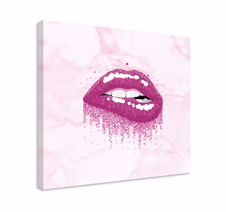 Canvas schilderij andere teksten kissafdruk spatten - TenStickers