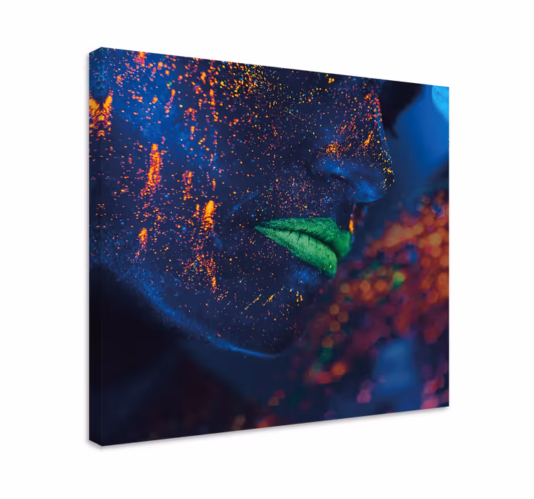 Canvas schilderij kunst glanzende gezichts kunst - TenStickers
