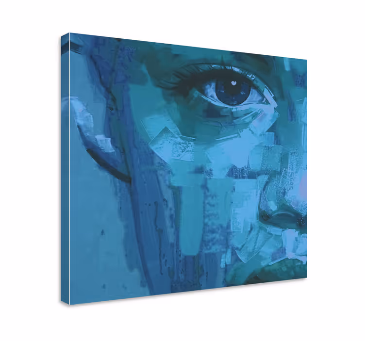 Oog detail blauw Canvas schilderij mensen en karakters - TenStickers