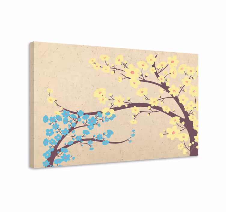 Canvas schilderij bloemen en planten blossom takken kunst - TenStickers