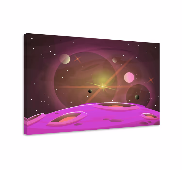 Videogames canvas schilderij galactisch landschap - TenStickers