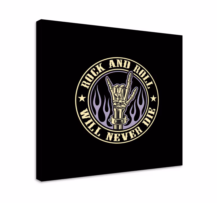 Rots hand symbool Canvas schilderij muziek - TenStickers