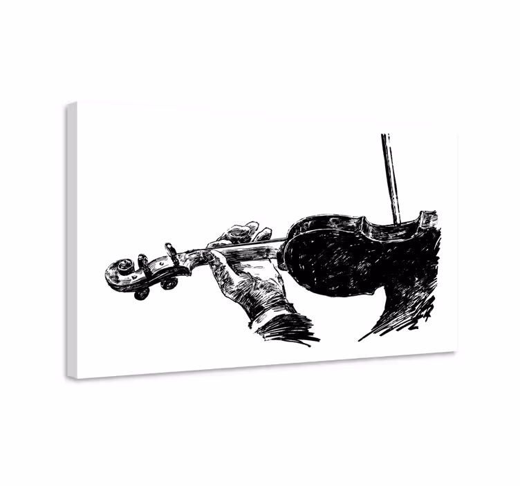 Canvas schilderij muziek violist in actie - TenStickers