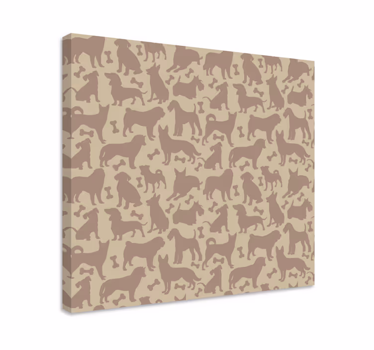 Canvas schilderij hond speelse hondenpatronen - TenStickers