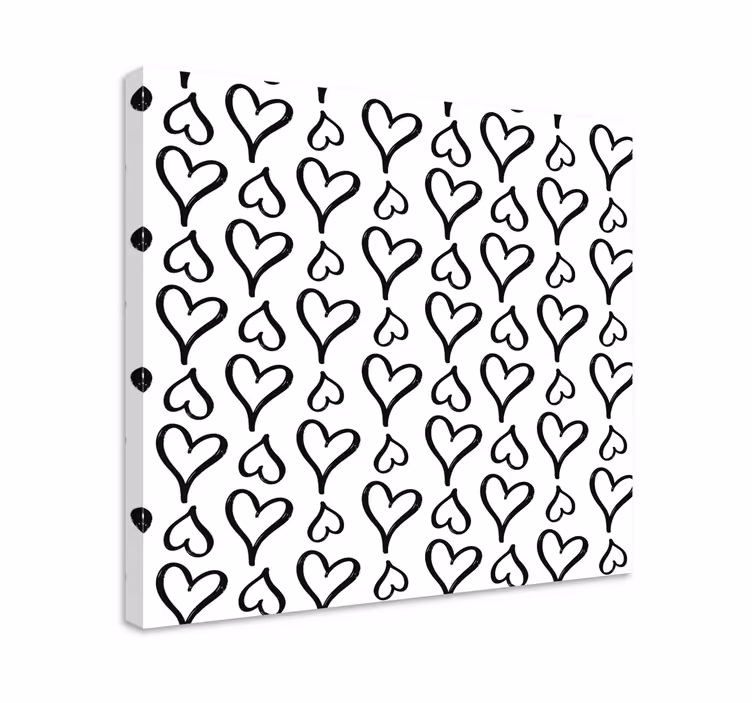 Canvas schilderij tekst hartjespatroon ontwerp - TenStickers