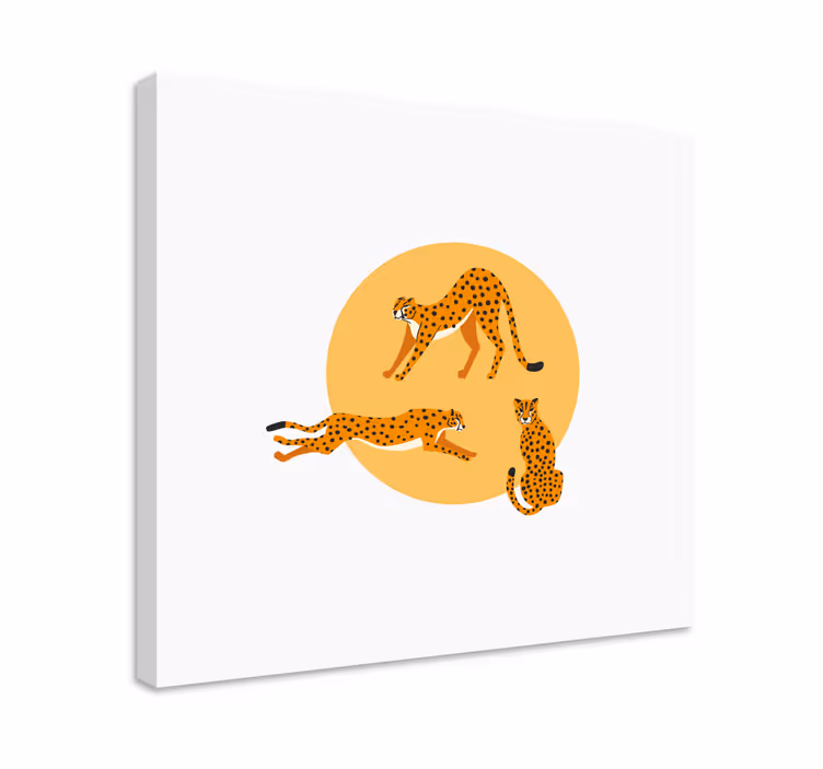 Cheeta trio Canvas schilderij andere dieren - TenStickers